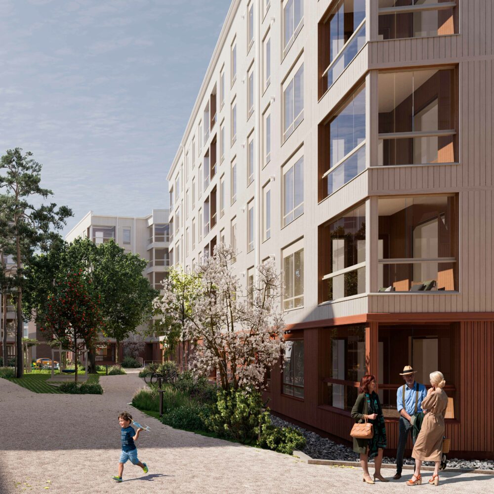 Kuormakatu 6 puukerrostalot Helsingin Postipuistossa