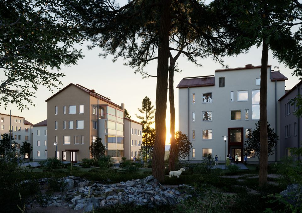 Havainnekuva Leirimetsäntie 8 asumisoikeuskohteesta.
