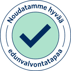 Hyvä edunvalvontatapa-tunnus. 